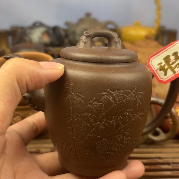 …***.茶壶紫砂树桩原矿老紫泥茶壶200c