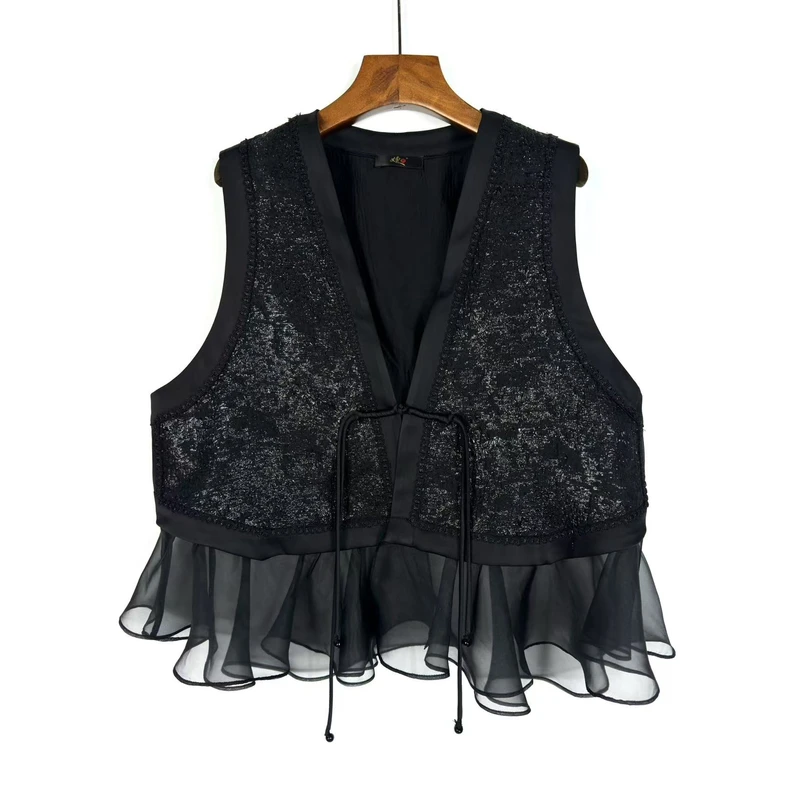 朱总原创设计XZM028Y墨韵流光·蝶舞轻绡马甲