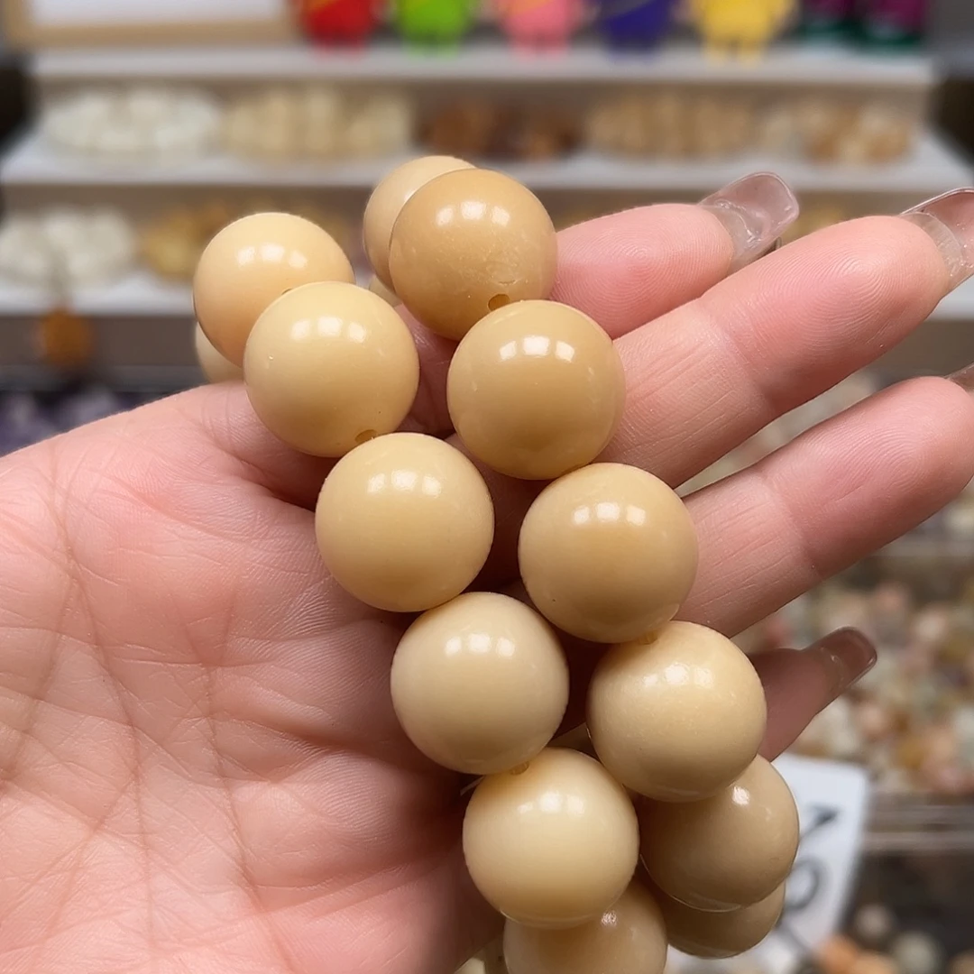 手串菩提根/象牙果微瑕卡19茶色圆1条