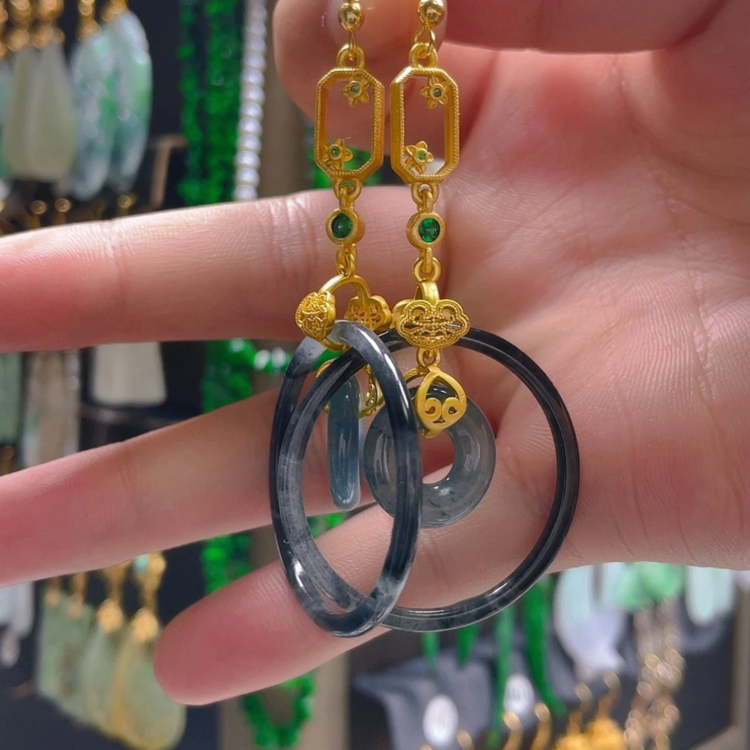 翡翠未镶嵌耳饰翡翠