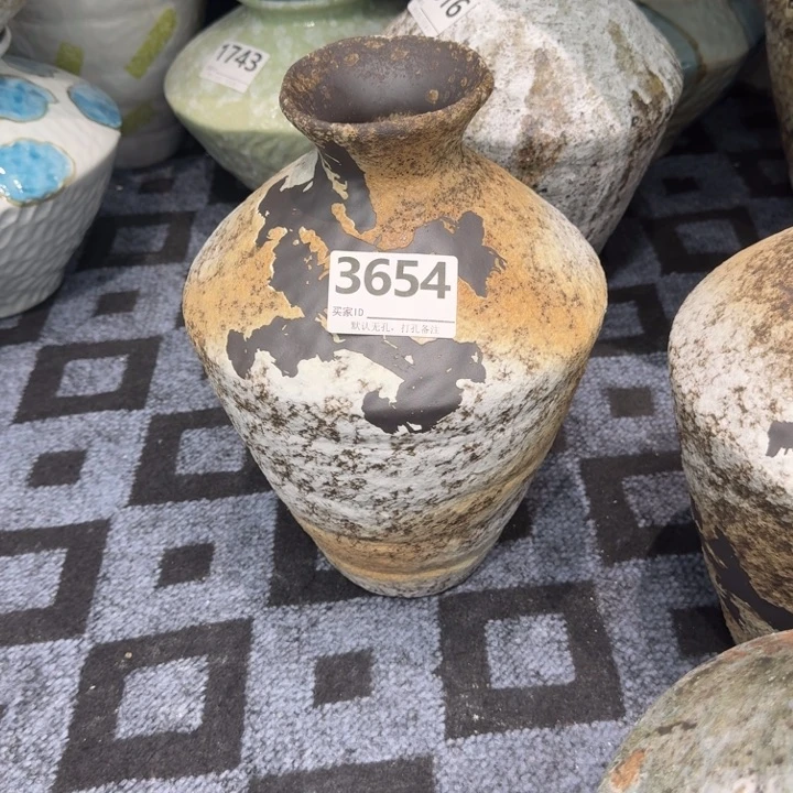 金***华瓷片景德镇高温花器编码3654高33口6默认无孔