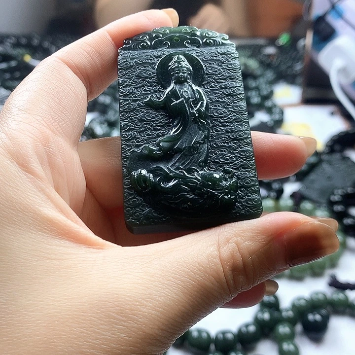 手链未镶嵌和田玉（青玉）