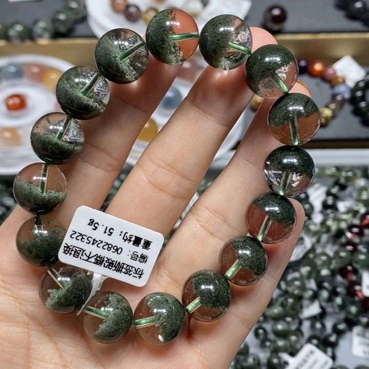 水晶未镶嵌手链绿幽灵聚宝盆手链