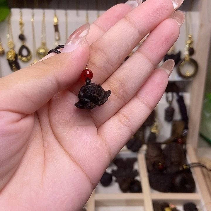 木质吊坠925银贺*手机挂莲花