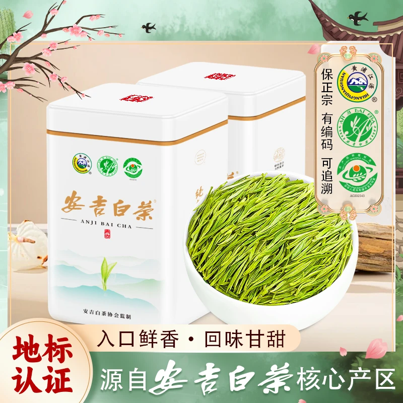 【邮政助力专场】明前安吉白茶2025新茶一级兰花香绿茶茶叶原产罐装