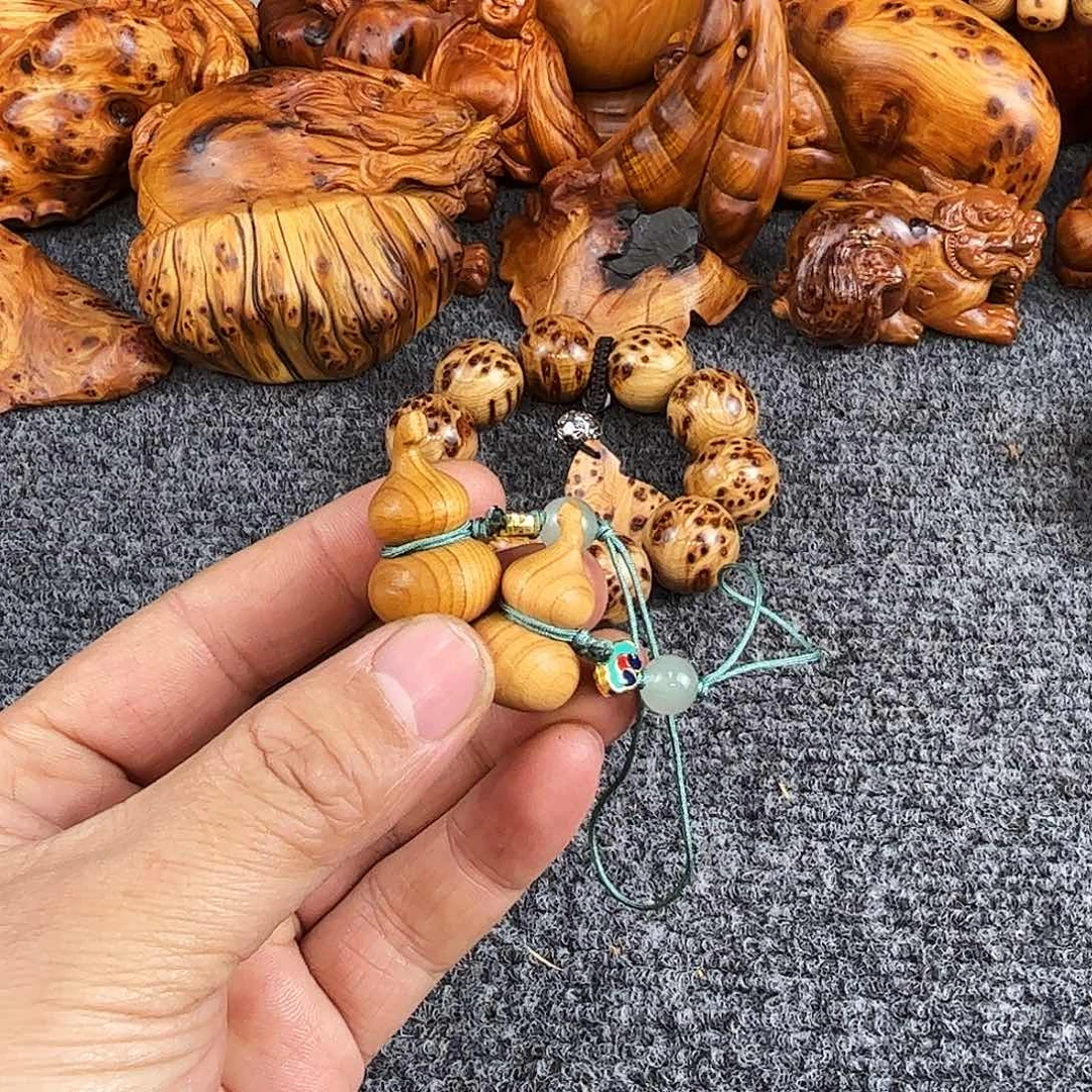 柏木崖柏葫芦钥匙扣2个