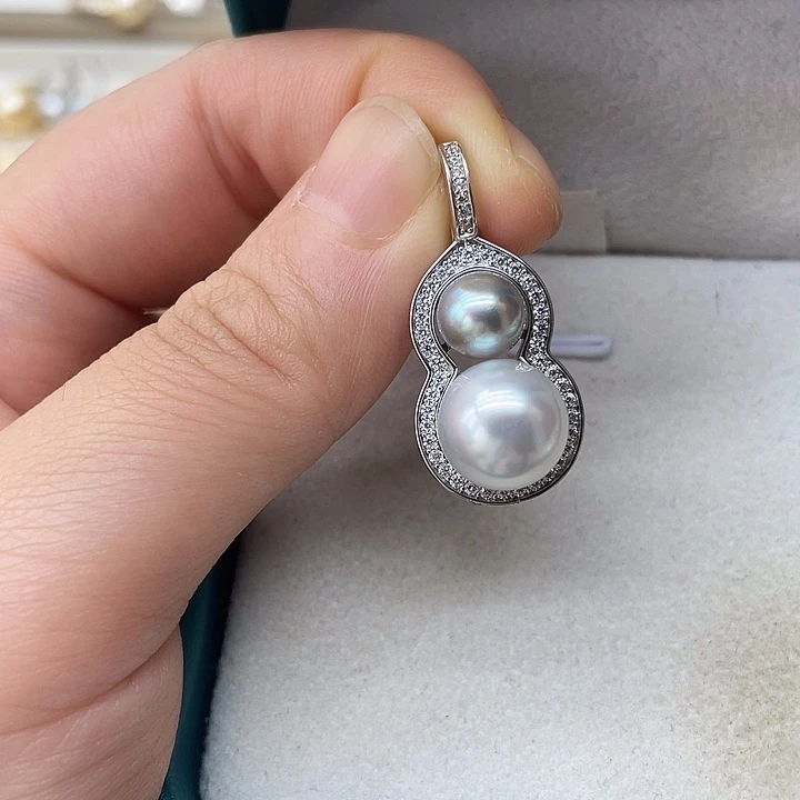 海水珍珠银S925镶嵌吊坠(不含链)