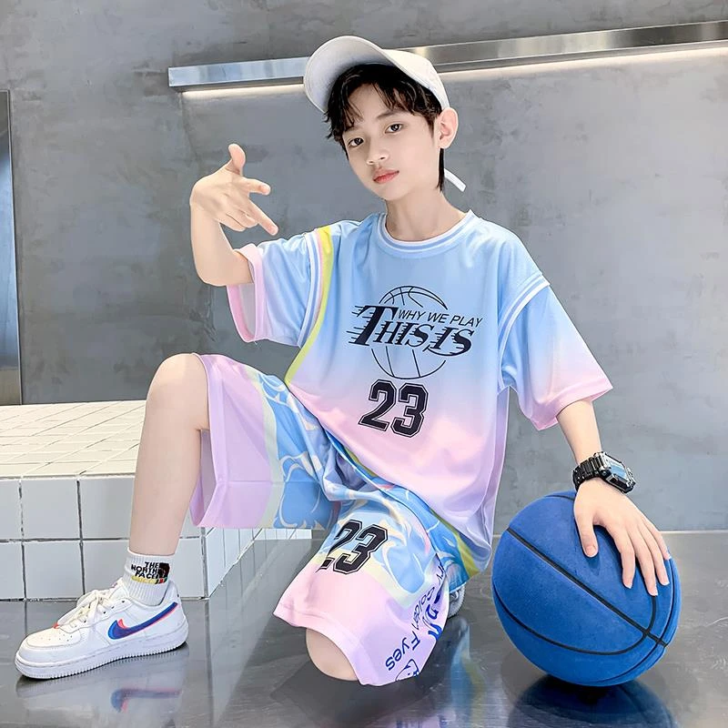 儿童装男童夏装套装2025新款夏季篮球服夏款中大童运动帅气男孩潮