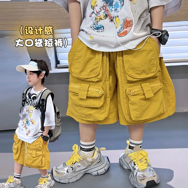 夏季宽松中裤男童裤子萌娃休闲裤潮牌中大童短裤 5055100O8