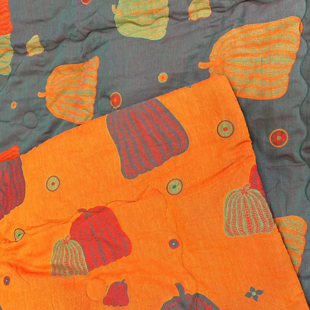 【多彩南瓜】午休被 120*150全棉双层纱秋冬被亲肤可水洗