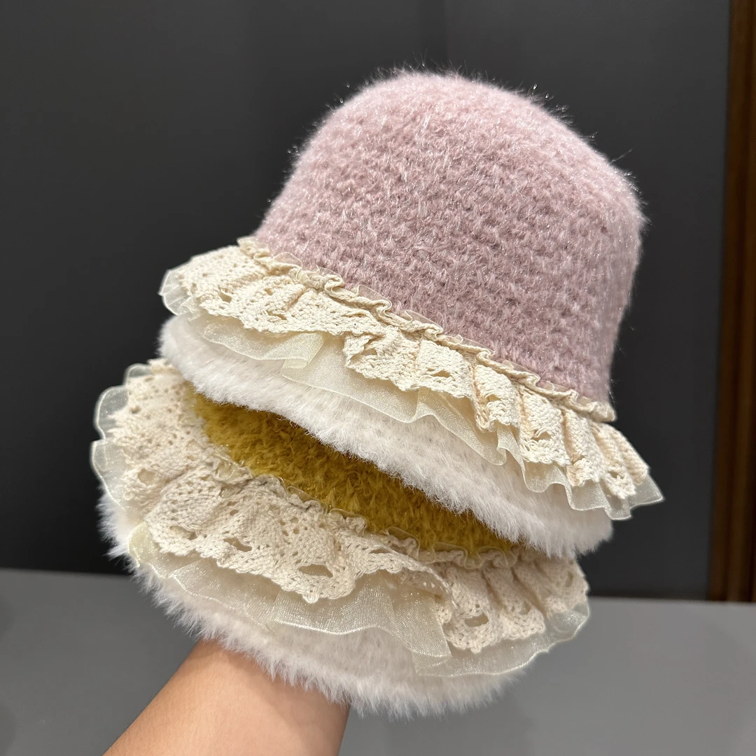 秋冬季女宝宝帽子保暖毛绒渔夫帽加厚婴幼儿童冬天盆帽女童公主帽