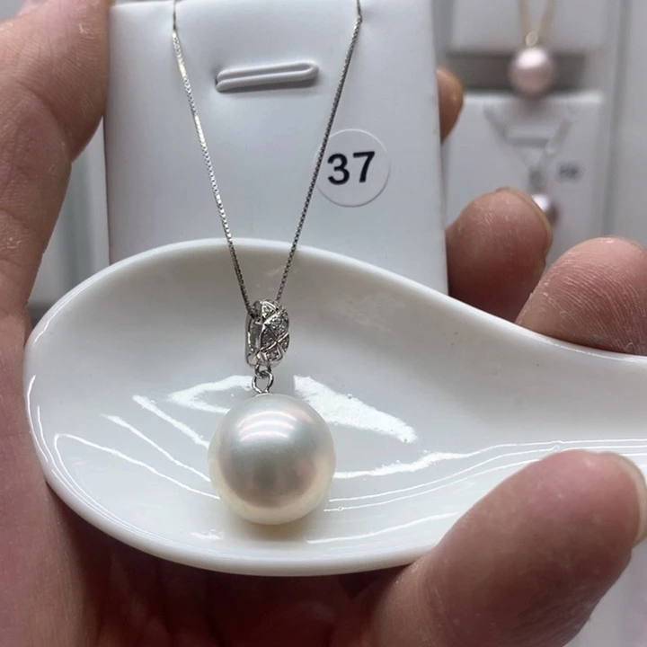 耳饰银S925镶嵌淡水珍珠