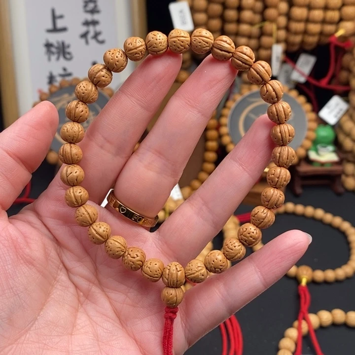 桃核手串一道筋边尺8抛光尺寸误差0.5mm之间