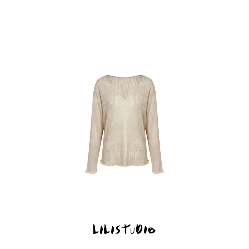 PCNY「浅调逸韵」不理理夏季新款小众女装时尚休闲宽松百搭针织衫女