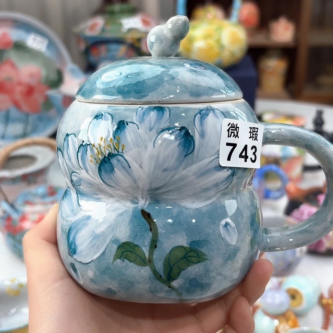 景德镇手绘高温釉下彩陶瓷茶具