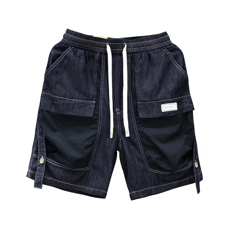 美式工装薄款牛仔短裤裤子男百搭五分裤夏季休闲百搭男士宽松中裤
