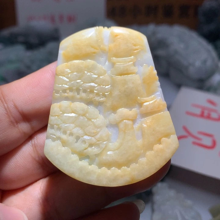 翡翠未镶嵌颈饰保真天然A货翡翠