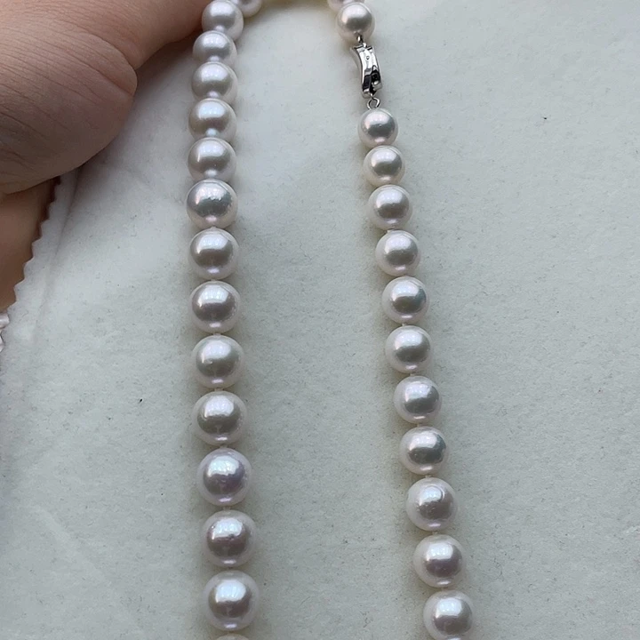 淡水珍珠颈饰银S925镶嵌卡10➕高品极光澳绿➕金属光