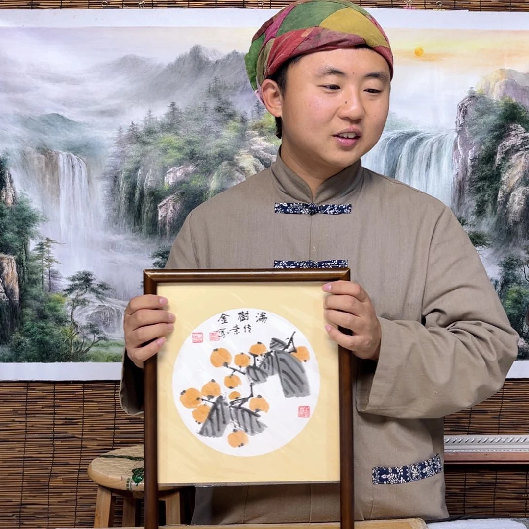 油画行路人小院绘画作品竞拍