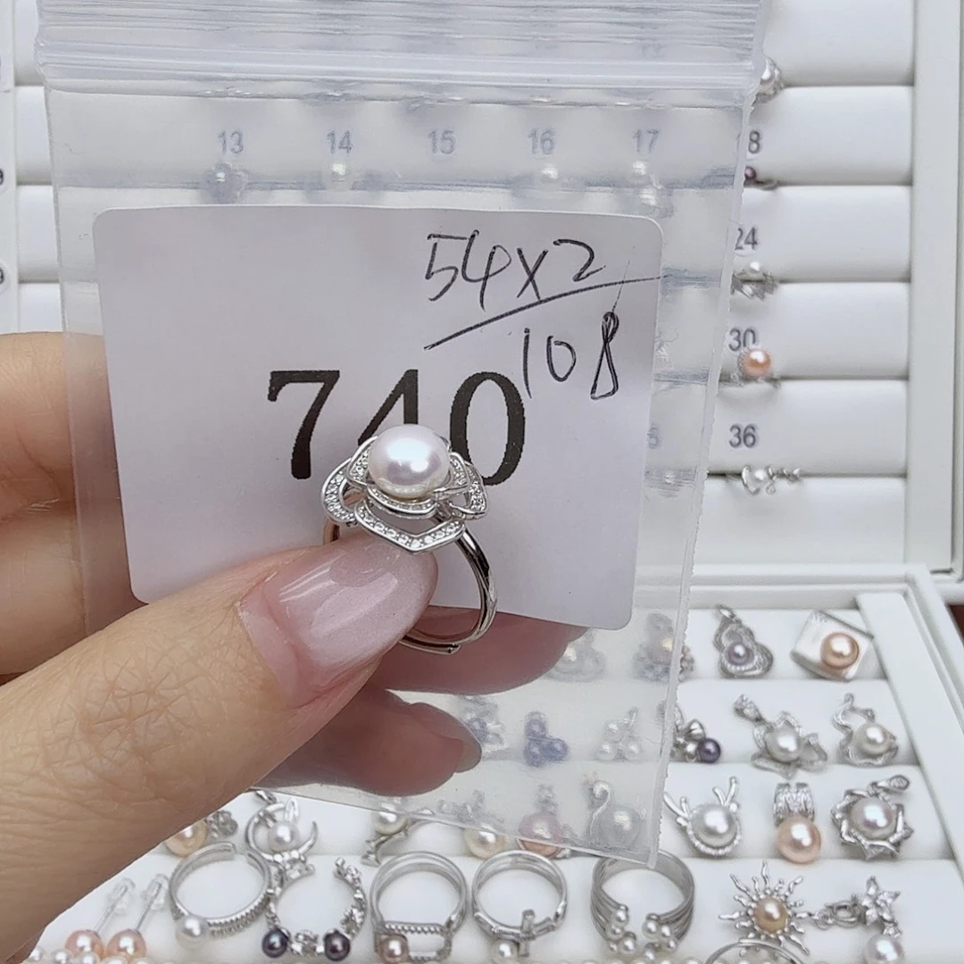 *****淡水珍珠银S925镶嵌戒指740