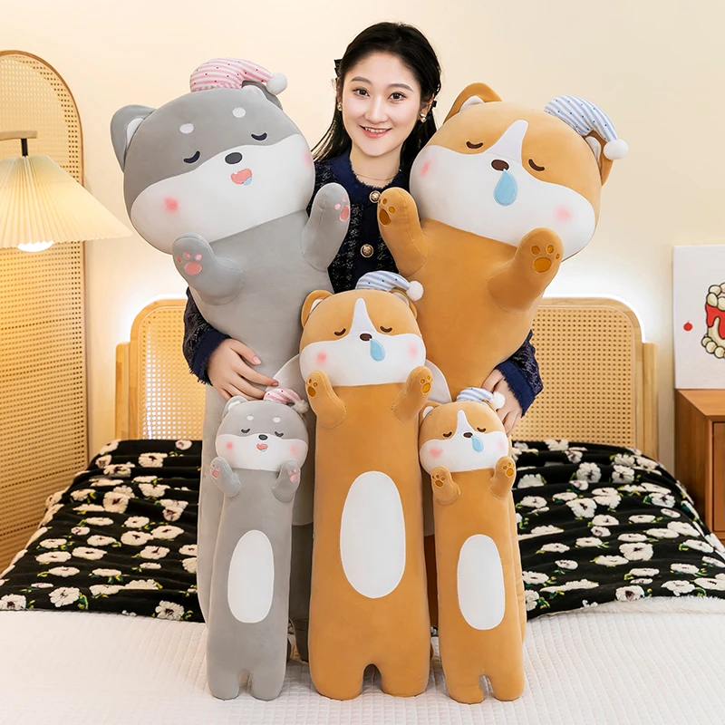 可爱睡眠哈士奇狗狗长条抱枕女孩睡觉搂抱夹腿神器送闺蜜生日礼物