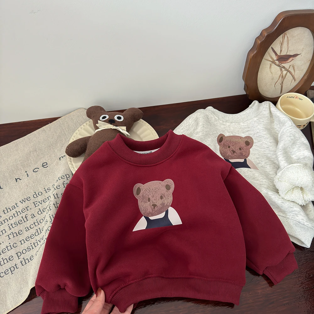 【A类亏米福利】450克加绒加厚小熊长袖儿童卫衣休闲宽松帅气