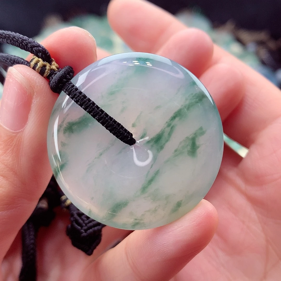 翡翠未镶嵌颈饰编号106-尺寸35.4/6.7