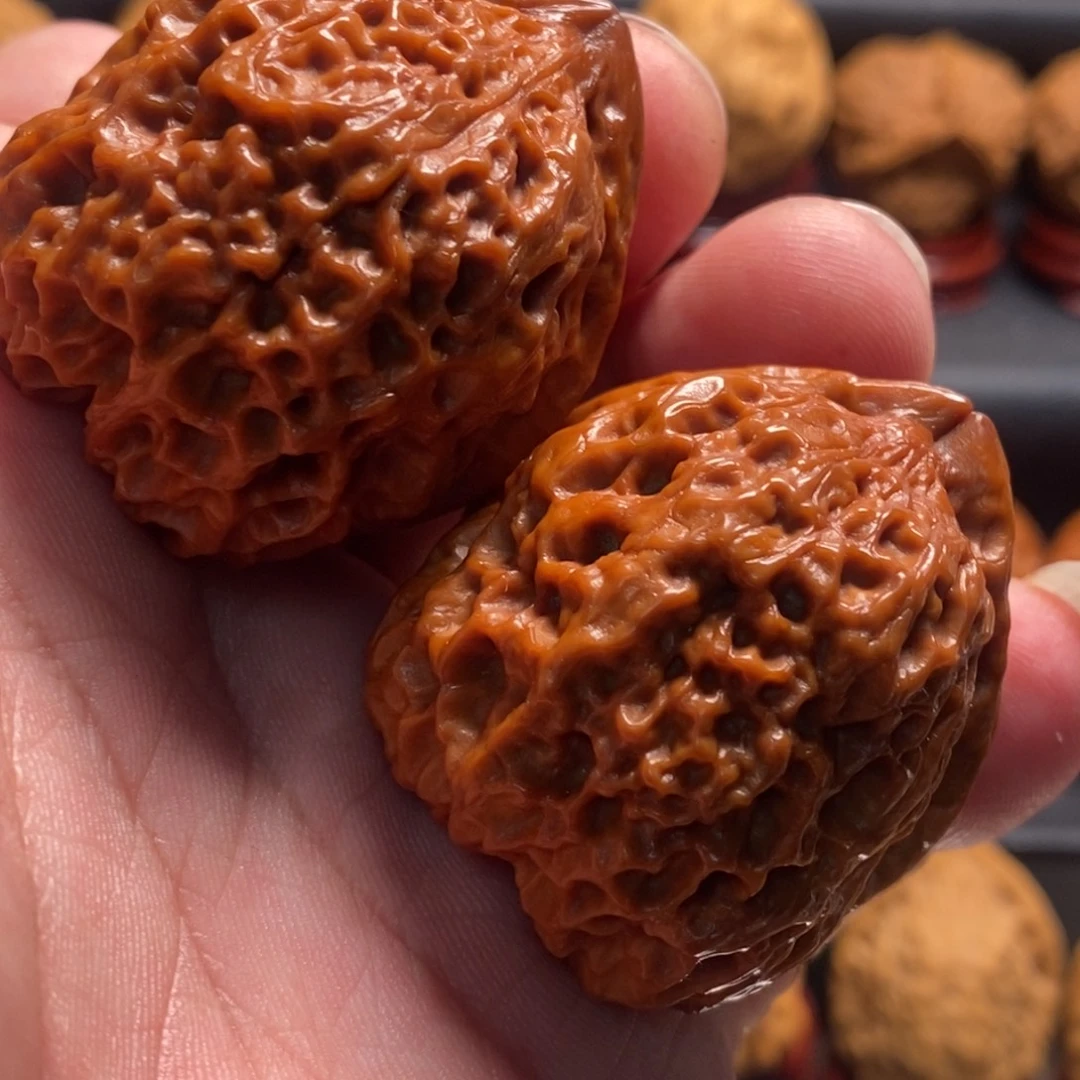 小***物吊坠文玩核桃玛瑙红48