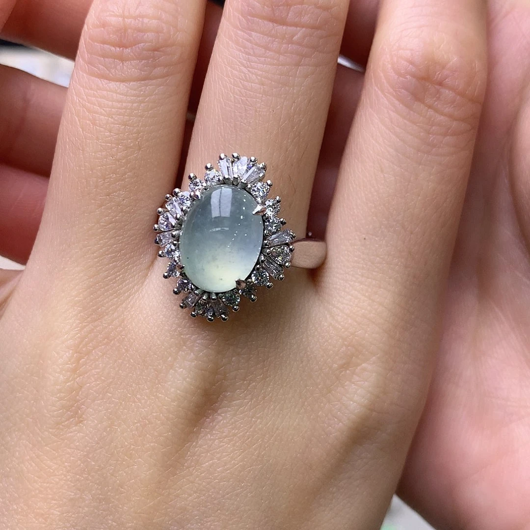 翡翠银S925镶嵌戒指1