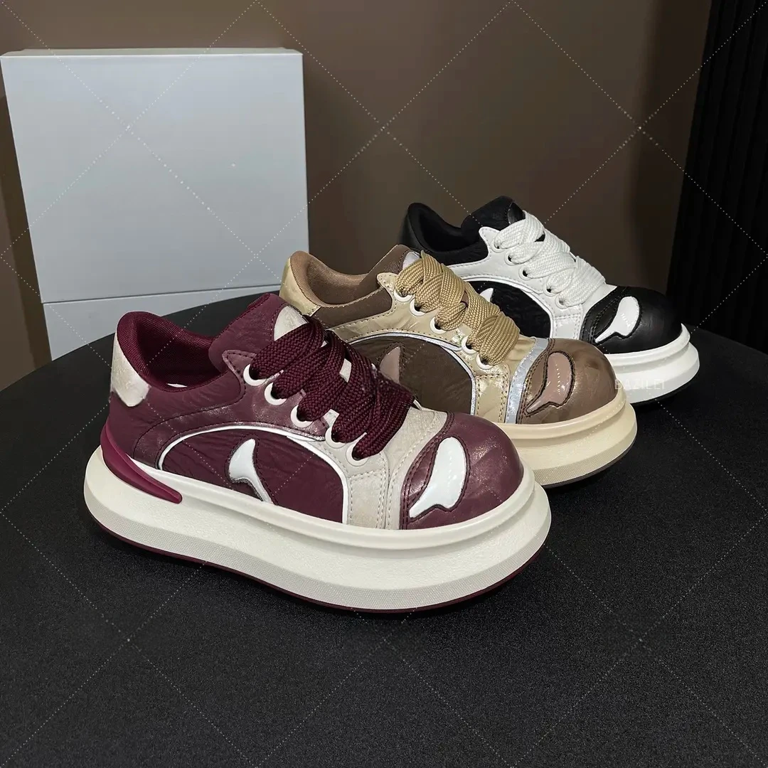 鞋子女ins潮牌百搭小白鞋2025夏季新款厚底防滑耐磨休闲运动鞋女