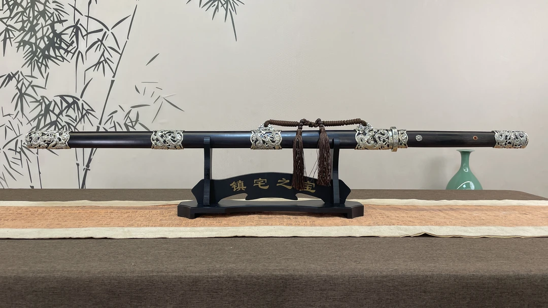 白铜装具 黑檀木做鞘 乌兹钢唐剑 寄售款