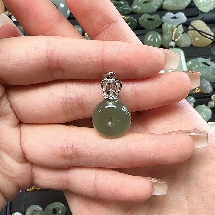 和田玉银S925镶嵌颈饰