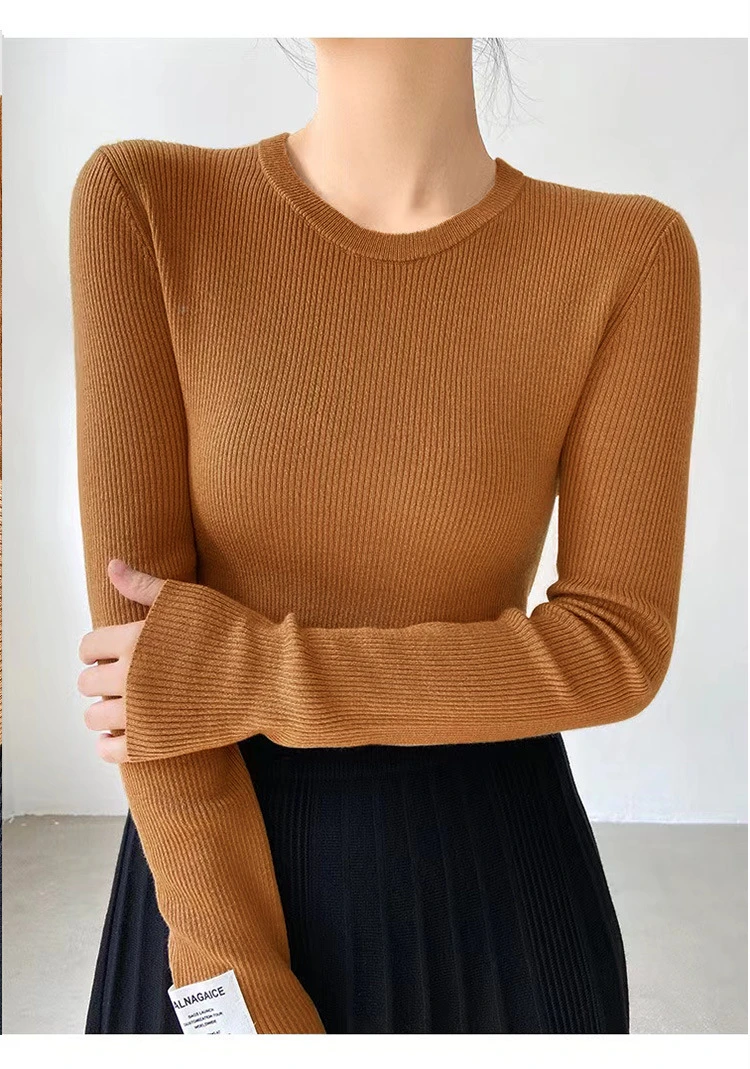 2025春季新款软糯细腻圆领打底女秋冬新款修身内搭简约T恤