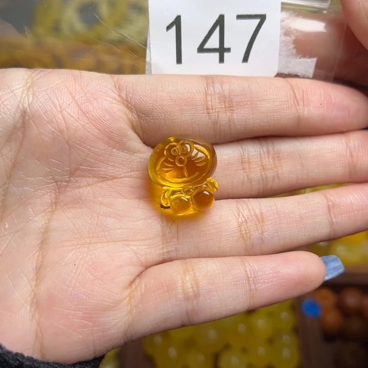 蜜蜡未镶嵌珠宝奇石天然原矿琥珀哆啦A梦叮当猫配饰吊坠