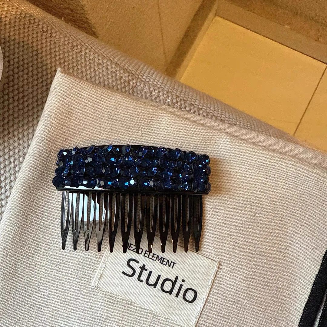 韩国发饰高级感发梳法式气质边夹后脑勺碎发倒插梳发卡3818