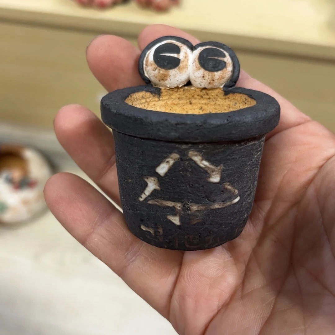 泥塑古镇炻陶花盆