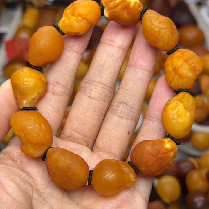 琥珀颈饰未镶嵌天然蜜蜡