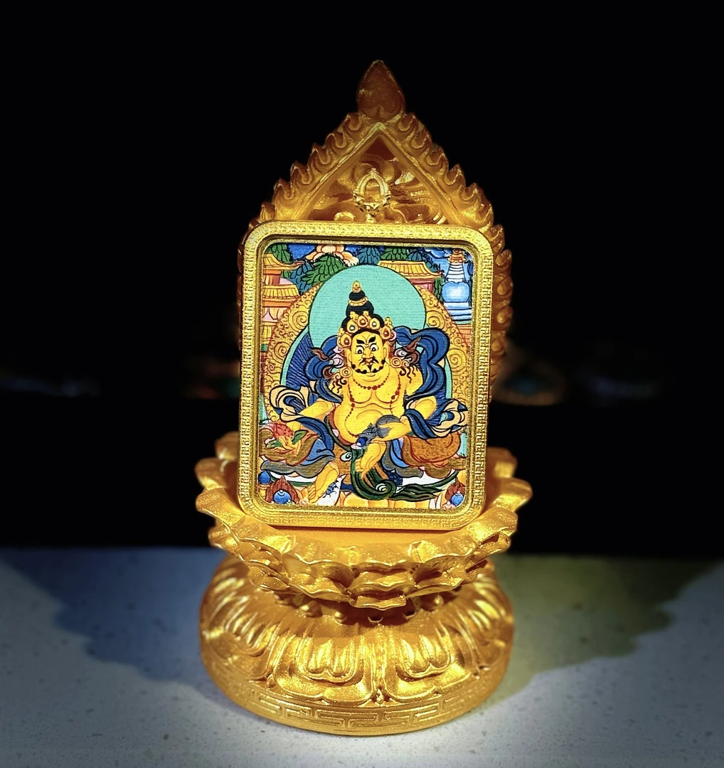 吊坠圣域纯手绘唐卡4✖️5厘米精品黄财神