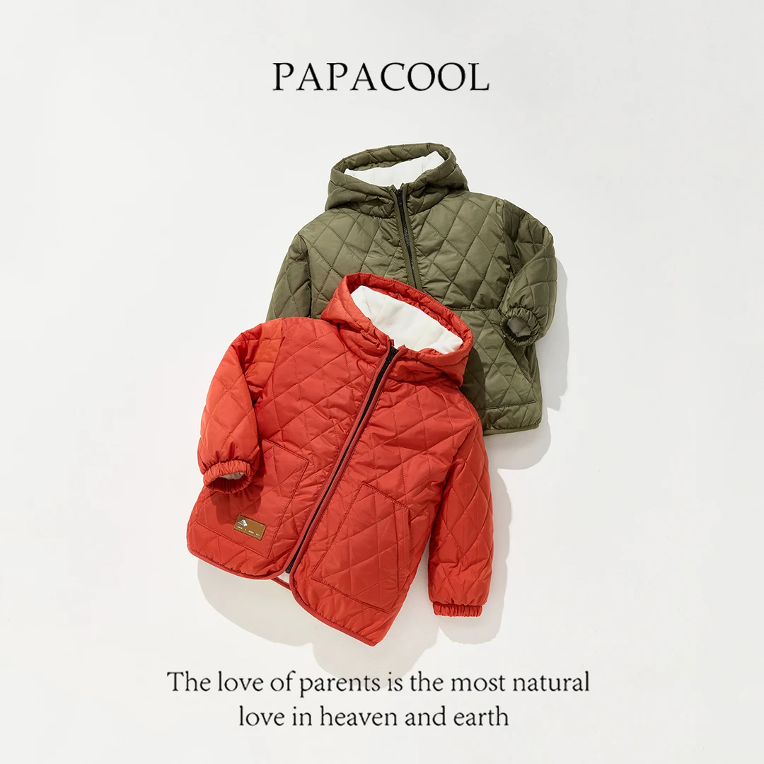 papacool/爬爬酷【可穿到10度】儿童男童女童校服神器棉服外套棉袄