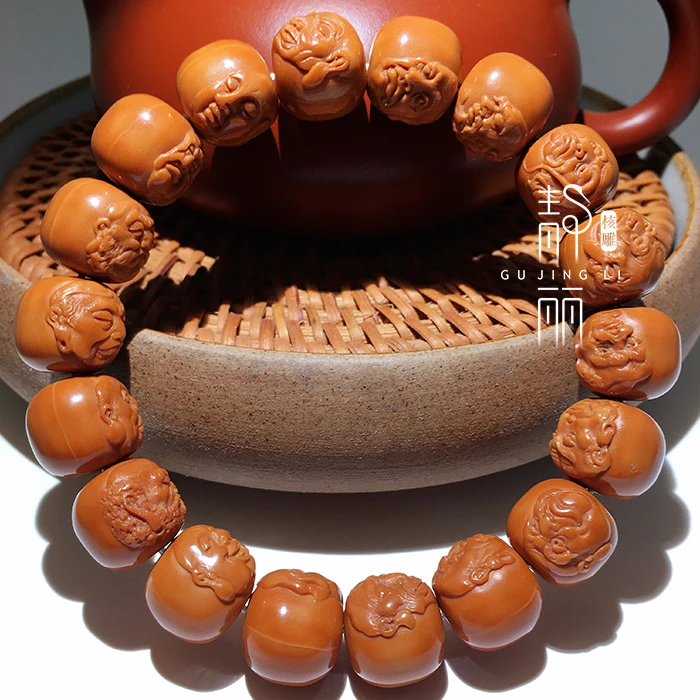 老型随喜罗汉1.3手串猴头核桃雕刻龙炎料文玩苏工手工核雕