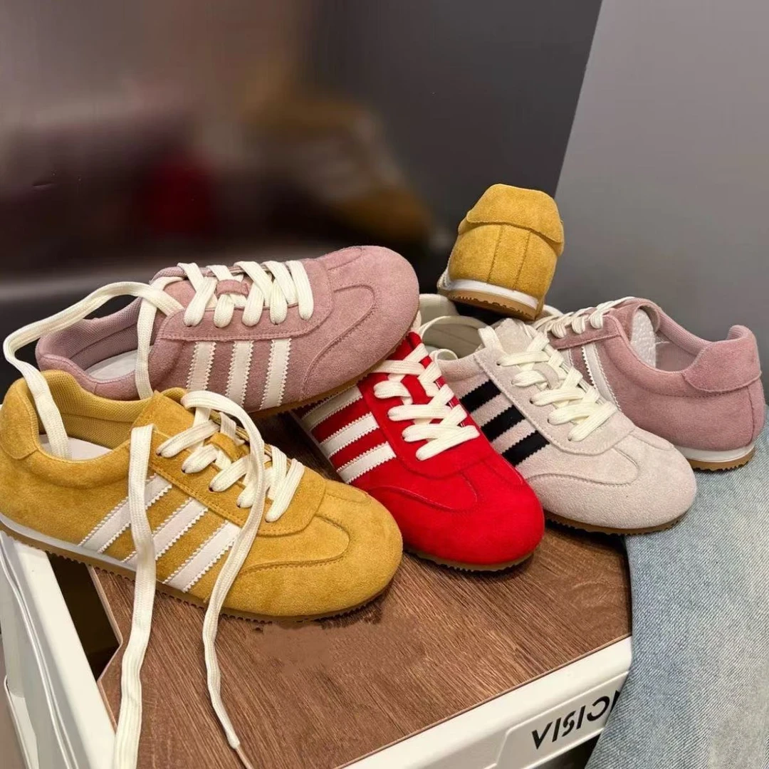 防滑德训鞋圆头低跟时尚休闲鞋系带鞋子厚底韩版高帮