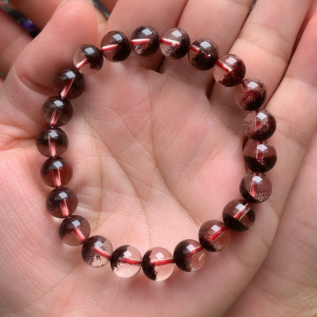 水晶手串未镶嵌红幽灵聚宝盆8.6