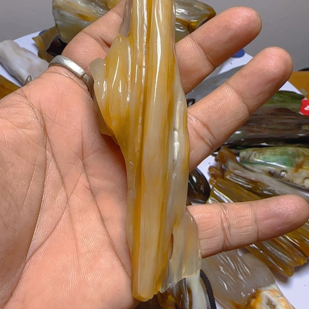 硅化玉未镶嵌手把
