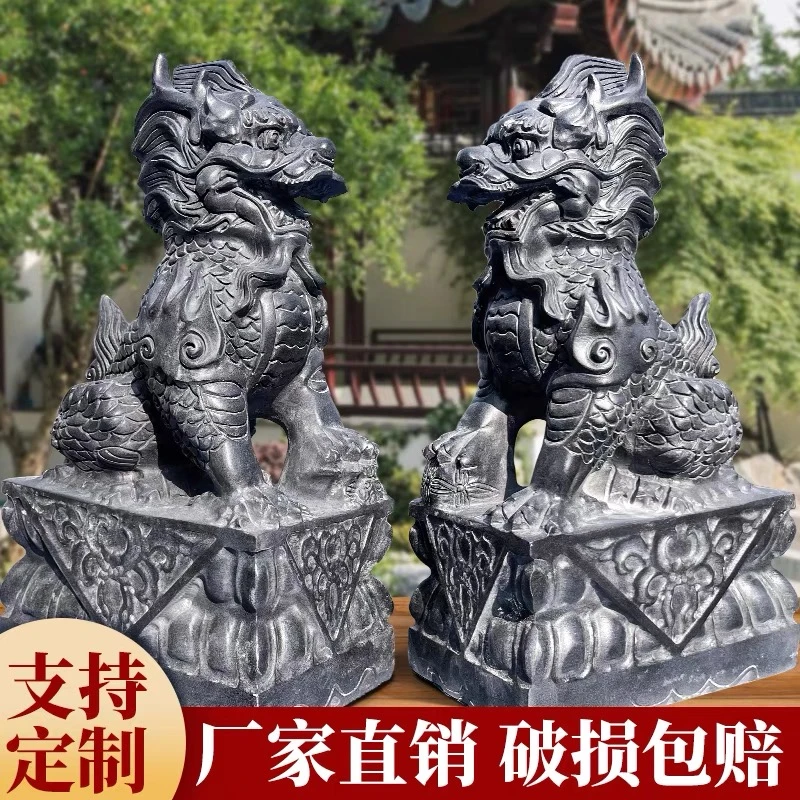 庭院招财必备！青石麒麟，为您的庭院别墅增添祥瑞之气