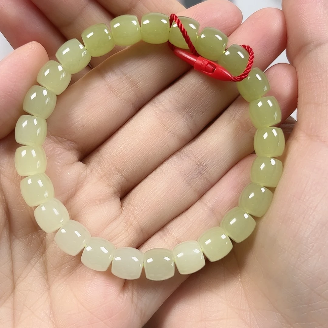 一***控和田玉未镶嵌手串卡8直切