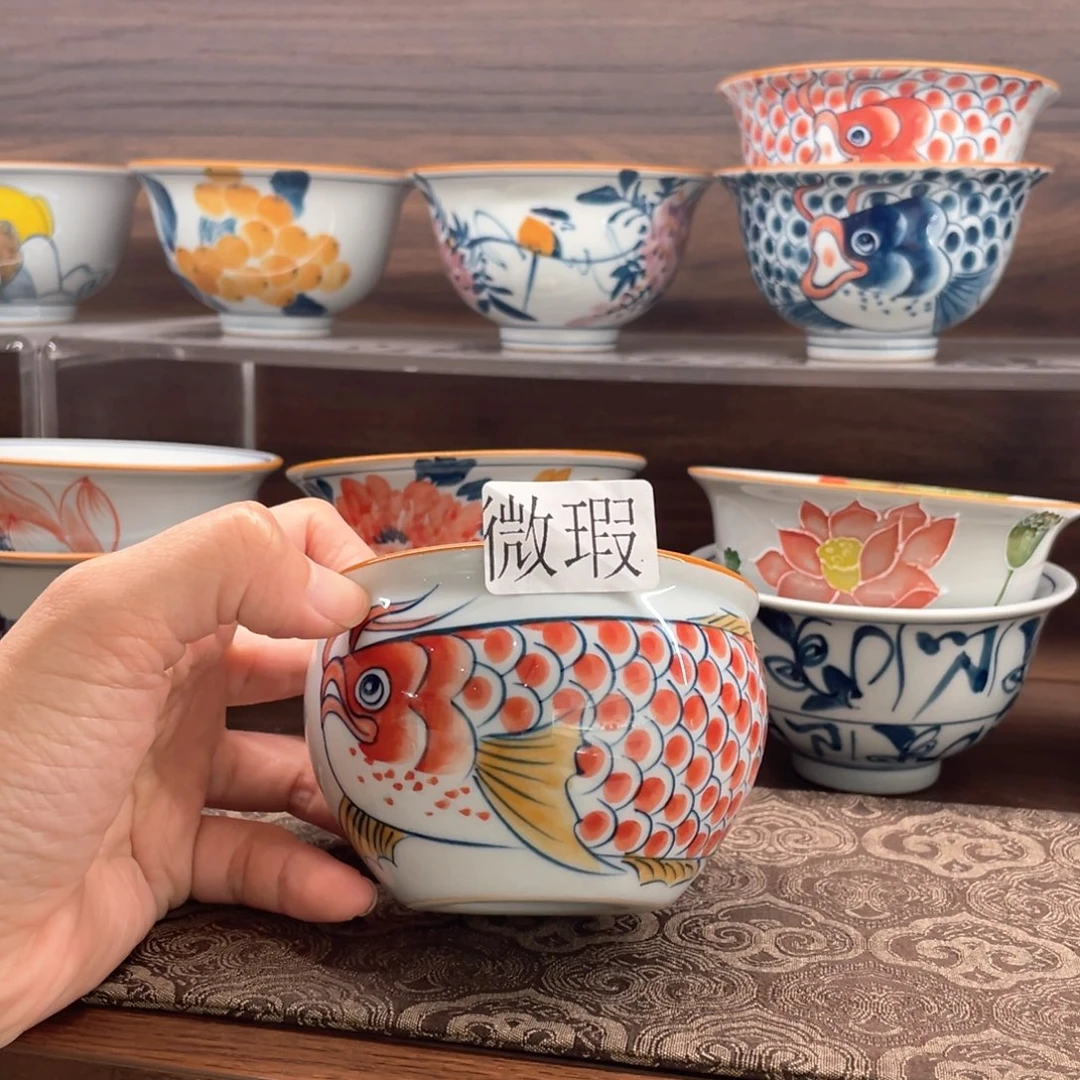 釉下彩纯手绘有瑕