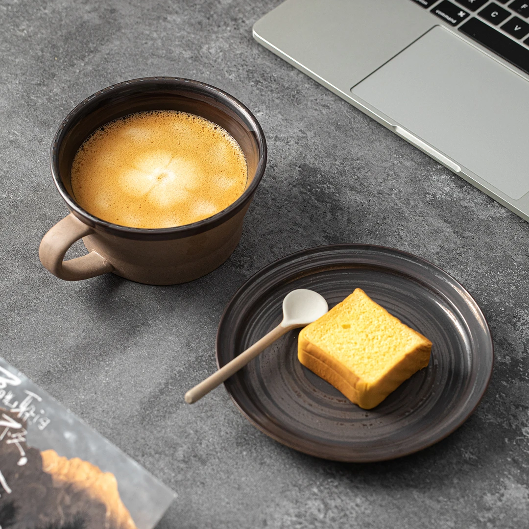 咖啡杯2025新款特别好看的复古高级感精致早餐杯陶瓷咖啡杯碟套装