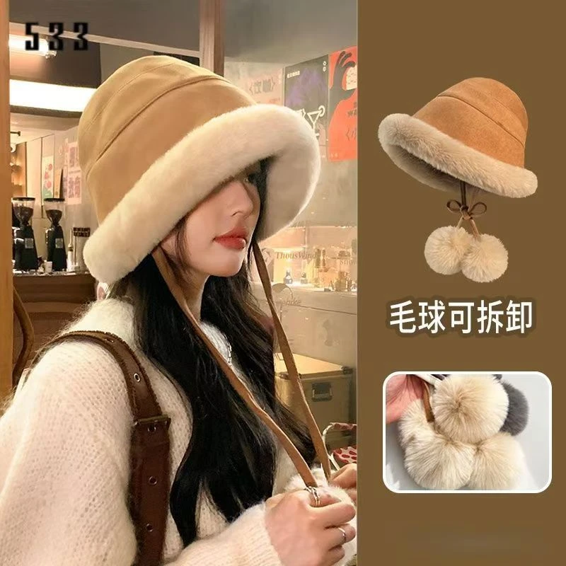 渔夫帽子女秋冬护耳毛绒帽骑车防风保暖棉帽防寒雷锋帽