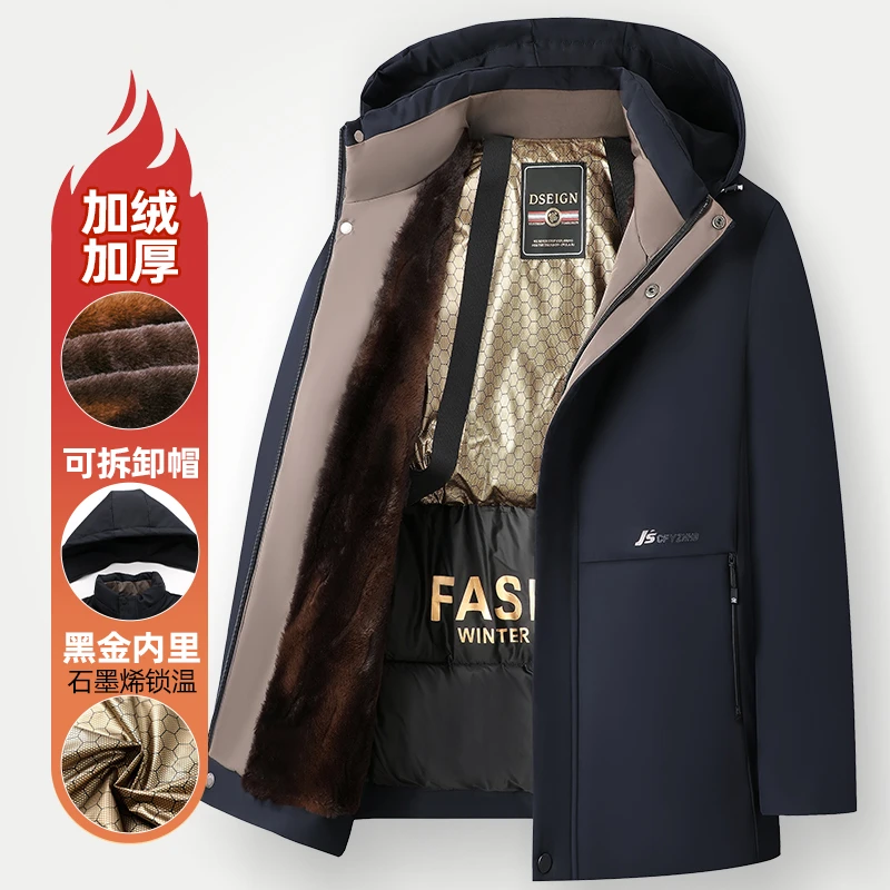 【黑金加绒】豪爵保罗冬款冬季男款派克服男加厚保暖上衣26825