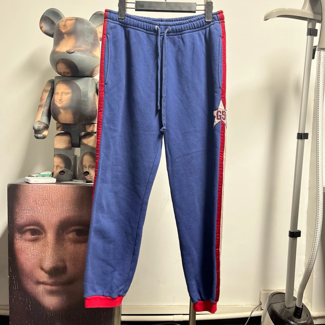 99新 GUCCI/古驰 红蓝拼接卫裤L2217尺码：M 裤长93 腰围40